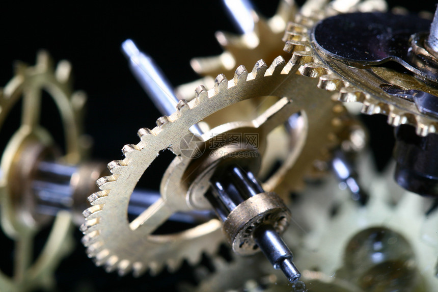 装备工程技术机器古董齿轮力量手表引擎流动宏观图片