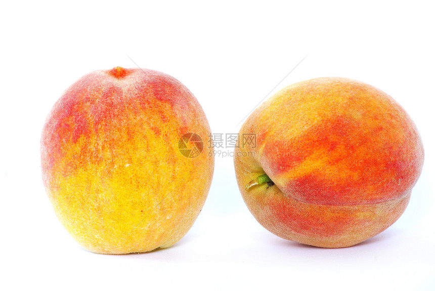 桃食物美食白色黄色水果图片