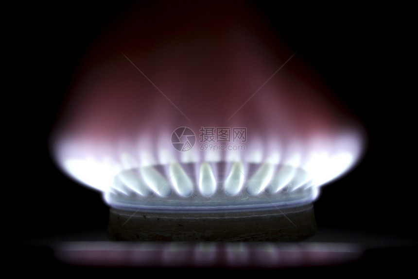 天然气气体烤箱蓝色椭圆形燃料厨房火炉力量燃烧丙烷白炽图片