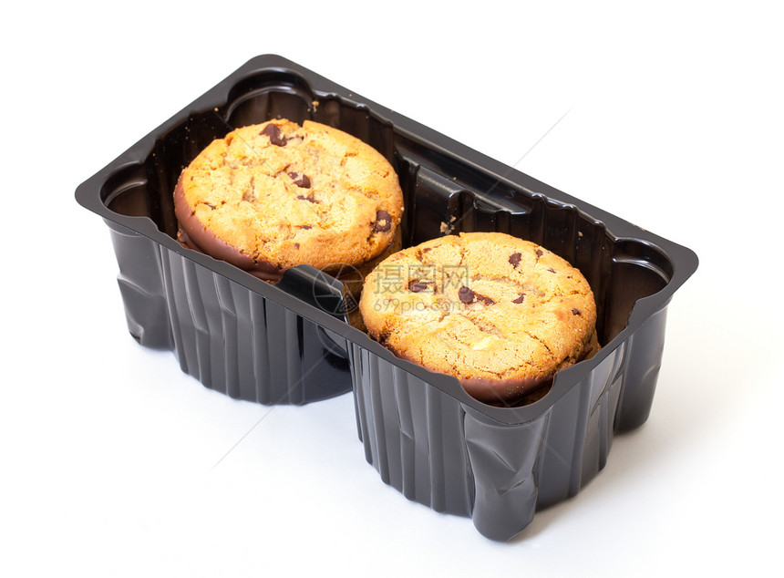 巧克力煎饼饼干和巧克力白色小吃坚果芯片面包榛子食物糖果盒子图片