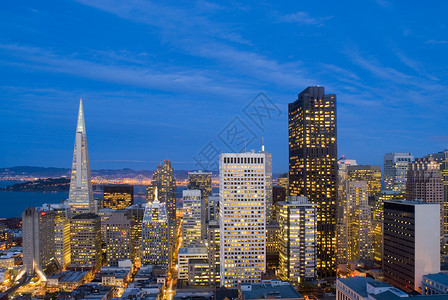 日落后旧金山背景图片
