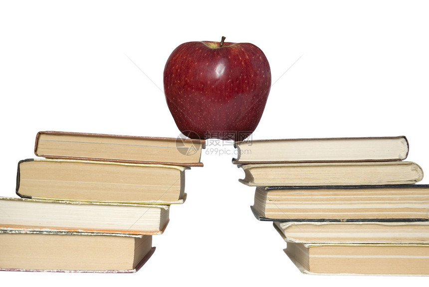 书本红色学习教育图书营养水果图片