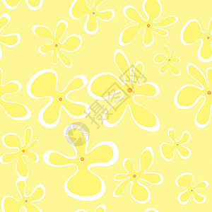 夏花无缝模式艺术黄色背景图片