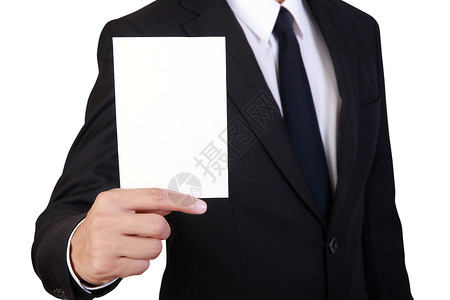 商务人士持证文件成人领带空白右手男性黑色白色套装背景图片
