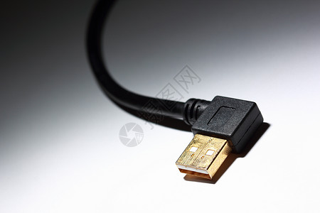 Ob 电缆男性聚光灯白色黑色灰色金子金属连接器端口阴影背景图片