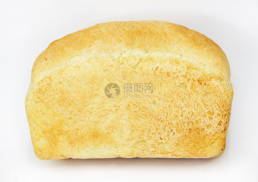 白背景上孤立的面包生活营养小麦白色烤箱酵母食物碳水棕褐色脆皮图片
