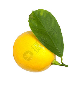 柠檬镜子果汁黄色肉质季节性疾病反射橙子白色叶子背景图片