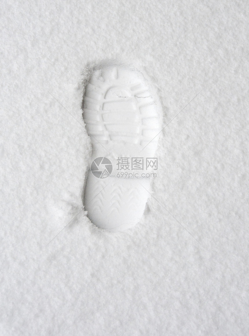 积雪足迹白色脚印图片