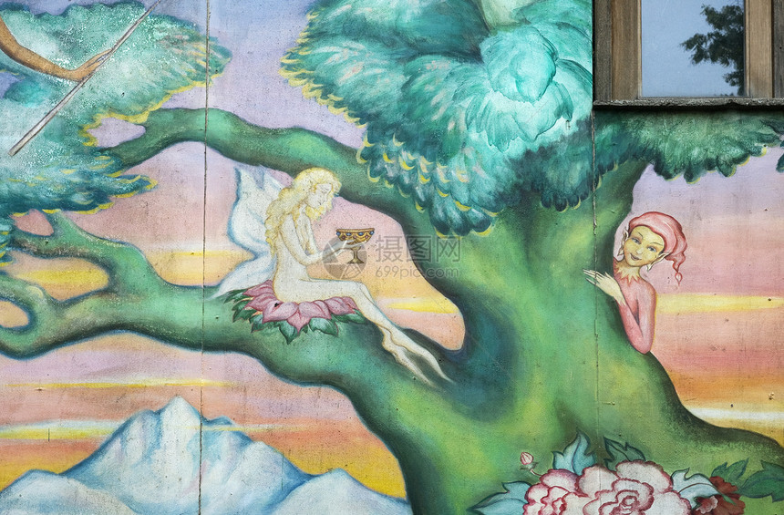基督教中的涂鸦青年贫民窟绘画创造力水平文化壁画艺术城市入口图片