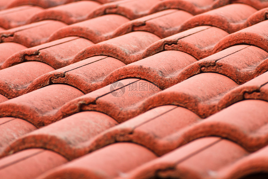 红瓷砖屋顶 建筑背景图片
