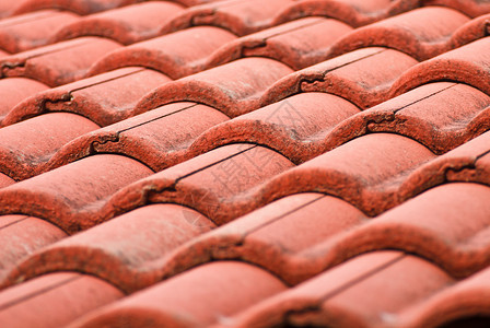 红瓷砖屋顶 建筑背景高清图片