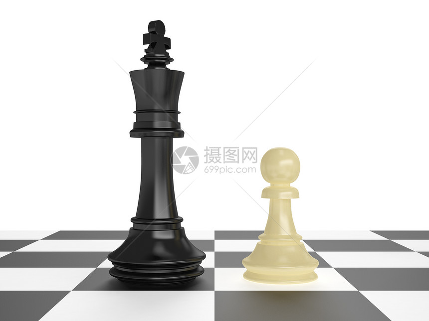 对抗观念概念典当战略白色游戏棋盘国王休闲棋子图片