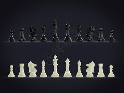 象棋组黑色棋子骑士棋盘战略女王典当白色游戏国王背景图片