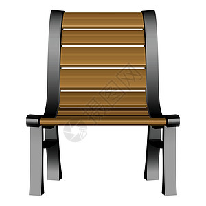 木制单人椅3d 3张花园椅插画
