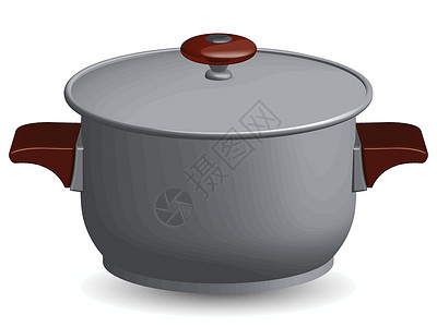 不锈钢加热底座不锈钢板灰色盖碗厨具用具沙锅宏观钢包工具金属营养插画