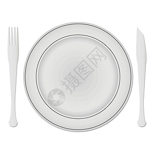 干净餐具盘子和盘子烹饪午餐插头插图厨房用餐晚餐餐具银器阴影设计图片