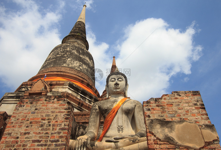 泰国Bududha雕像风格文化场景旅行寺庙雕塑装饰建筑学阴影艺术图片