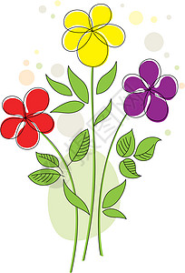 带抽象花朵的丰富多彩的背景背景生日漩涡卷曲绘画框架植物紫色风格装饰庆典背景图片
