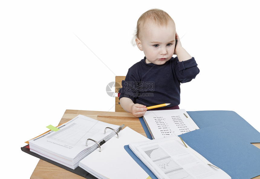 书写桌上的幼儿蜡笔机构婴儿办公室文件夹桌子水平铅笔活页夹图片