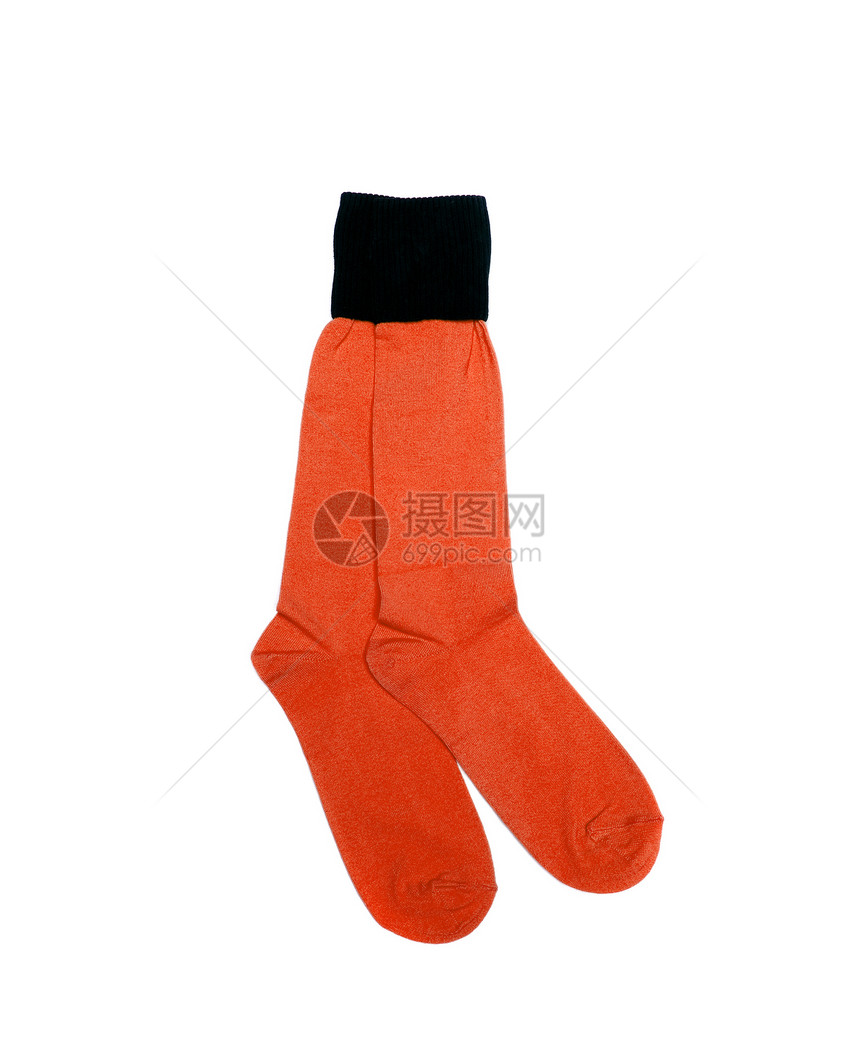 一对橙色袜子图片