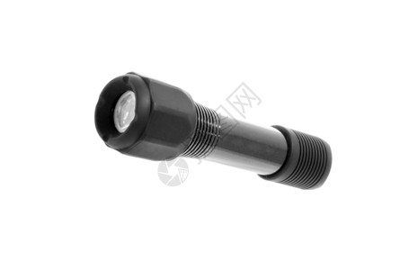 孤立的黑色微型手电筒火炬口袋反光板白色灯笼探照灯聚光灯按钮塑料工具背景图片