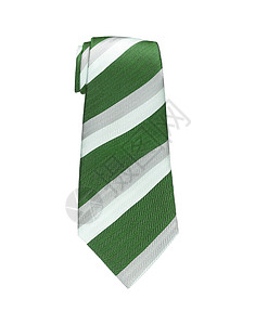 白色和绿色领带 在白色上隔离背景图片