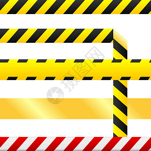 黄色警戒线空白谨慎磁带无缝矢量插画