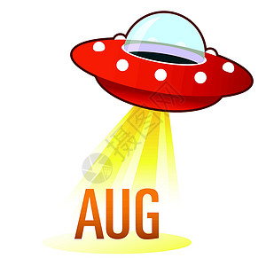 August UFO 按钮插画