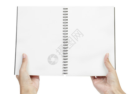 打开空白页注释书和手商业笔记皮革记事本软垫宏观空白会议回忆补给品背景图片