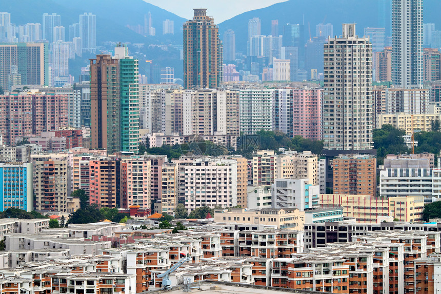 香港市中心风景大厦社区蓝色摩天大楼旅行戏剧性地标财产建筑学图片
