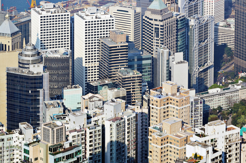 香港拥挤的大楼地板住宅住房抵押窗帘建筑城市不动产百叶窗多层图片