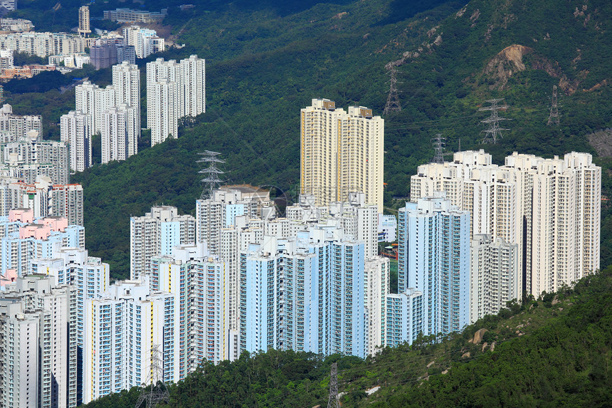香港拥挤的大楼建筑建筑学窗户多层住房抵押不动产住宅高楼城市图片