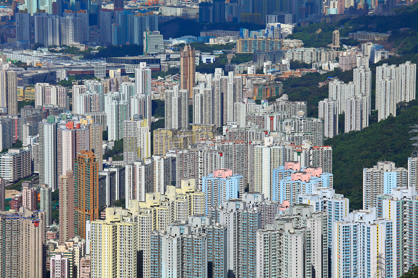 香港拥挤的大楼住宅建筑窗户生活高楼住房多层地板百叶窗财产图片