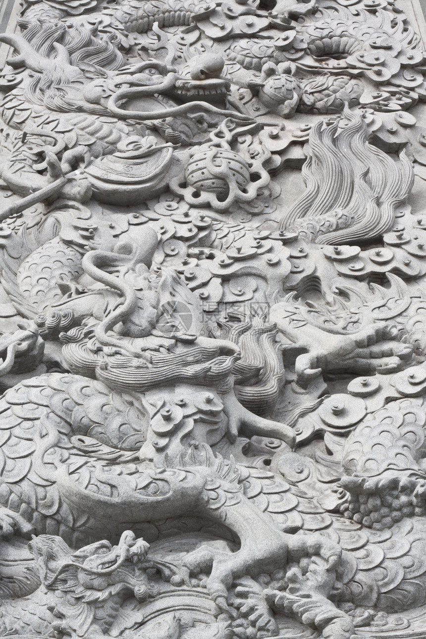 龙石雕刻精神文化建筑学插图历史古董工匠石头床单艺术图片