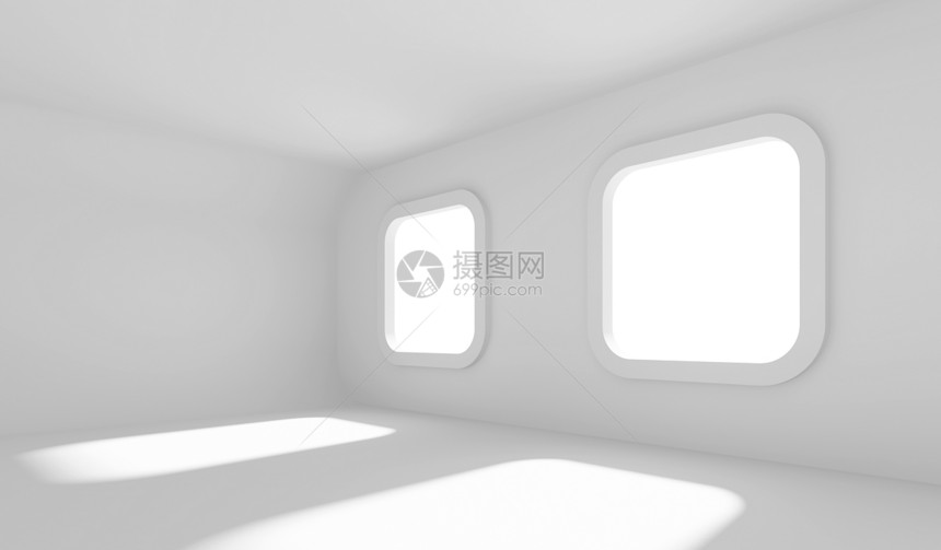 空房间空白阳光插图装饰大厅建筑窗户白色奢华房子图片
