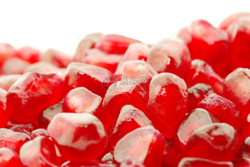 石榴浆果石榴白色红色食物水果宏观图片