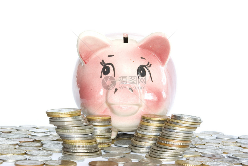 养猪银行玩具裂缝陶瓷硬币财政支出利润订金制品商业图片