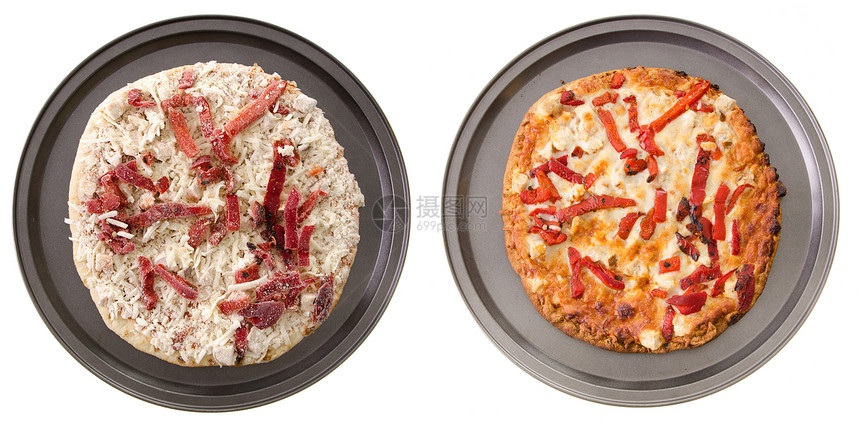 蔬菜比萨食物胡椒白色面团配料饮食午餐脆皮图片