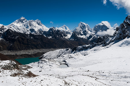 passRenjo Pass 珠峰 Makalu Lhotse Nuptse的著名山峰背景