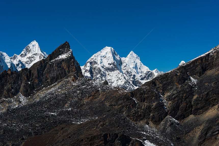 喜马拉雅Renjo山口的山峰图片