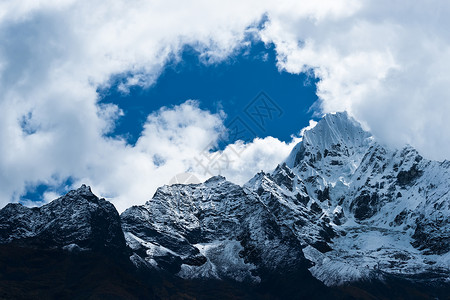 喜马拉雅山Thamserku山区首脑会议背景图片