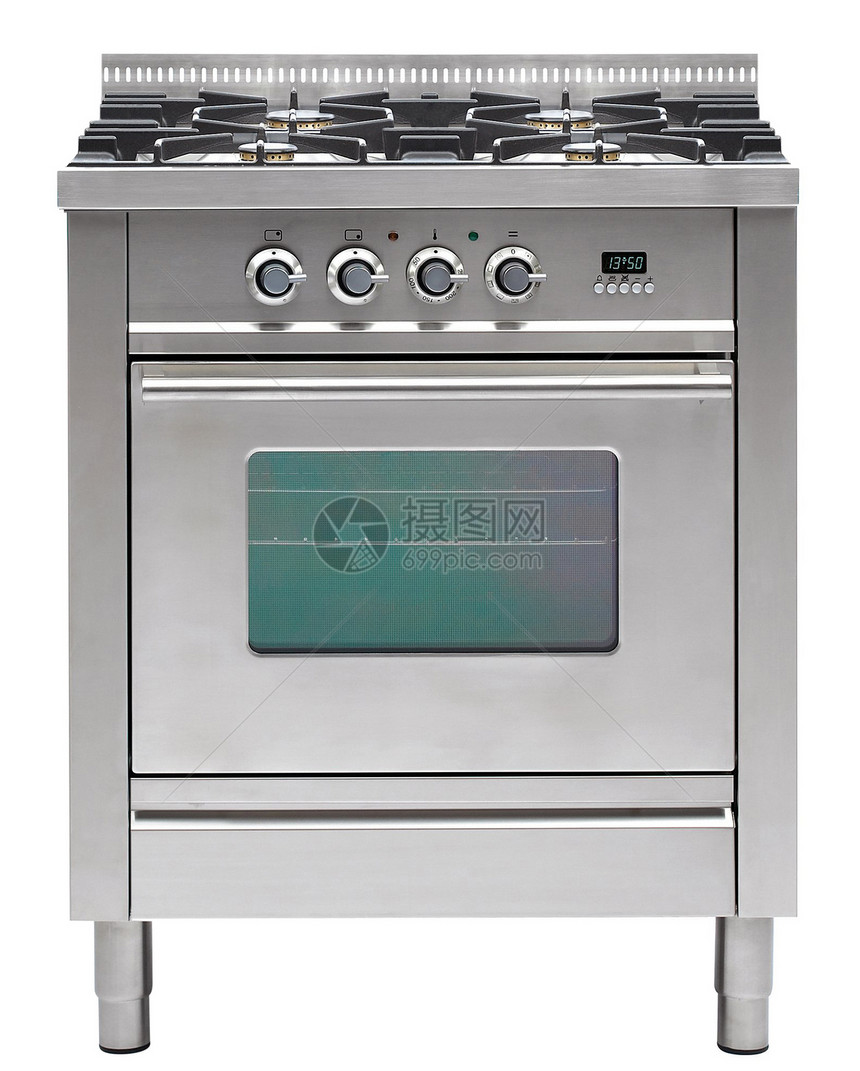 白色背景上的气体锅炉火炉厨房金属用具炊具烤箱美食格栅餐饮戒指图片