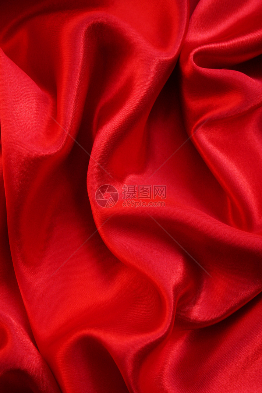 平滑的红丝绸背景粉色奢华海浪窗帘柔软度纺织品热情材料投标红色图片
