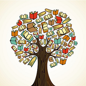 树书素材大图带有书籍的教育概念树设计图片