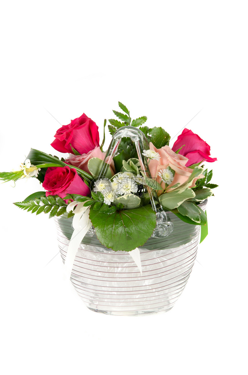 一堆玫瑰香味花束花瓶展示惊喜美丽礼物植物生日玻璃图片
