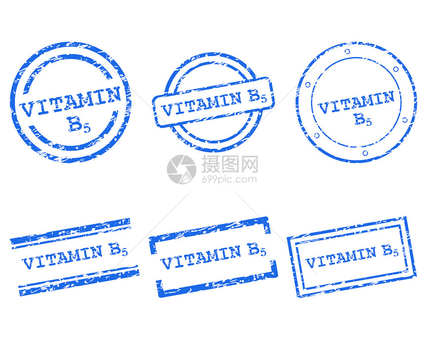 维生素B5邮票插图销售标签烙印打印贴纸橡皮墨水按钮购物图片