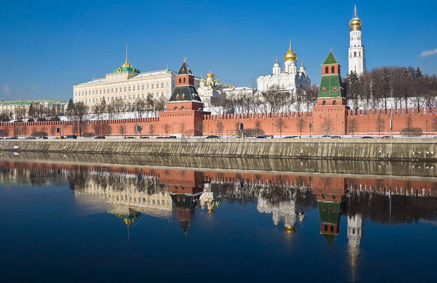 莫斯科首都旅游纪念碑建筑学建筑大天使大教堂宗教正方形圆顶图片