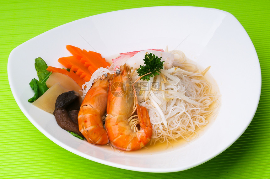 虾面     马来西亚食品豆芽米粉面条食物盘子午餐家禽饮食芝麻异国图片