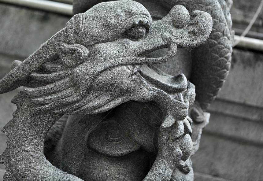 寺庙的中国龙雕像仪式力量情调警卫宝塔博物馆旅行异国文化皇帝图片