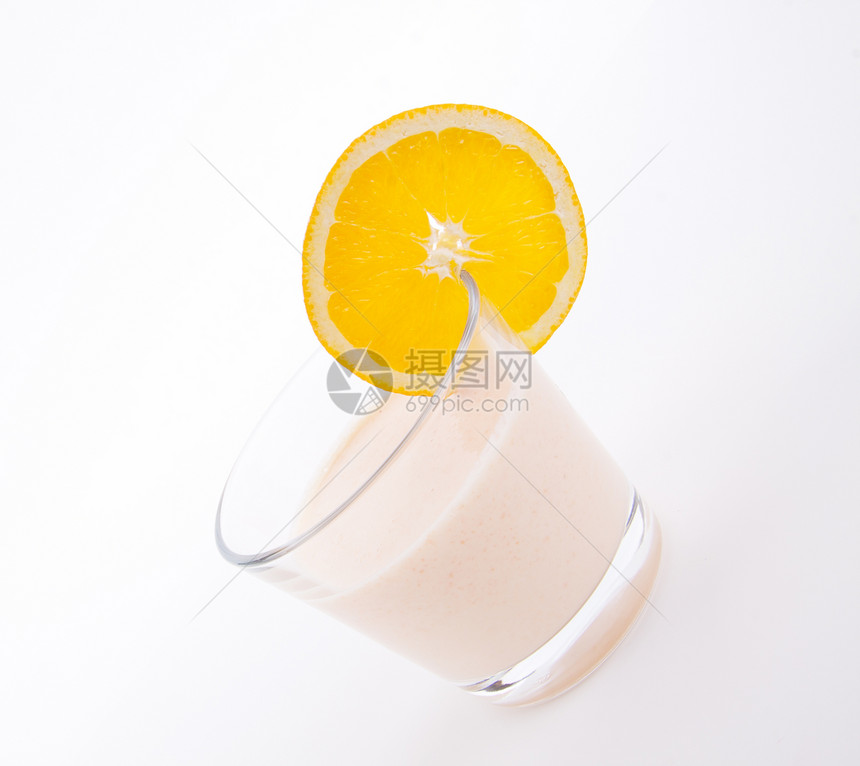 橙酸奶和甜甜点被孤立饮料节食饮食奶油情调冰沙玻璃甜点水果产品图片